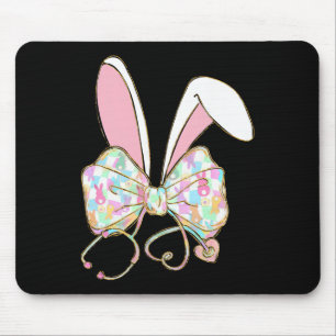 Tapis De Souris Infirmière de Pâques Coquette Arc Stéthoscope Lapi