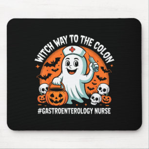 Tapis De Souris Infirmière en gastroentérologie drôle d'Halloween 