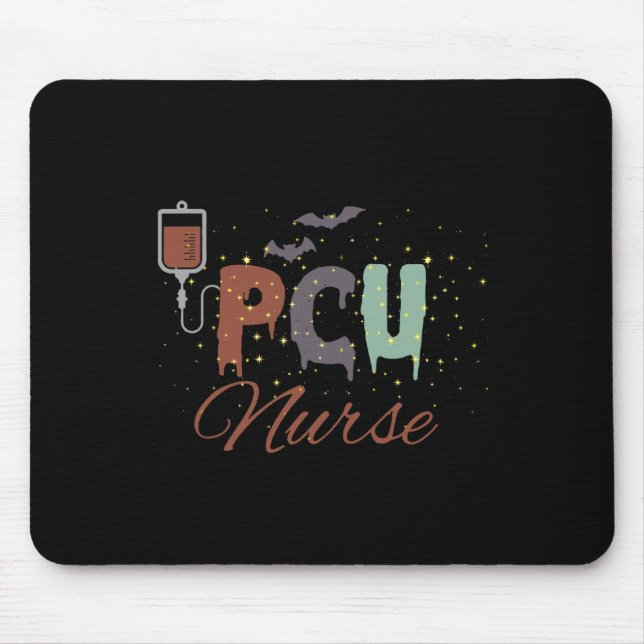Tapis De Souris Infirmière PCU Halloween Infirmière rétro Soins pr (Devant)