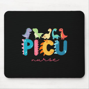 Tapis De Souris Infirmière pédiatrique Picu Dinosaures Équipe Picu