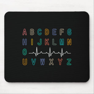 Tapis De Souris Infirmière Pqrst Test Abc's Ekg Strip Alphabet Fun