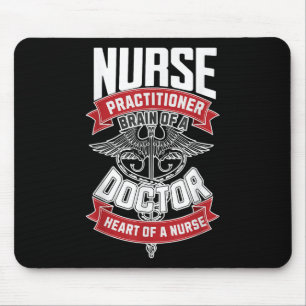 Tapis De Souris Infirmière Praticien - Cerveau D'Un Médecin, Coeur