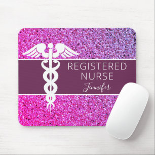 Tapis De Souris Infirmière RN Médicale Purple Parties scintillan