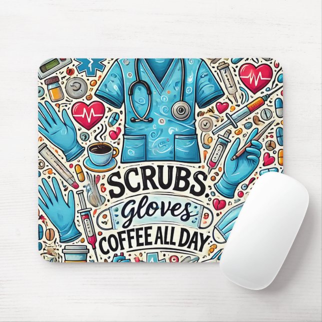 Tapis De Souris Infirmière sympathique/drôle (Avec souris)