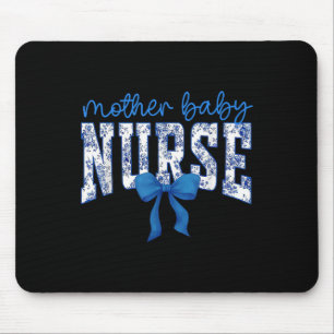 Tapis De Souris Infirmière Toile Nœud Bleu Coquette Mère Bébé Infi