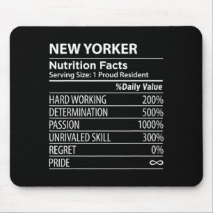 Tapis De Souris Informations nutritionnelles New Yorker drôles de