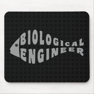Tapis De Souris Ingénieur biologiste Poisson gris