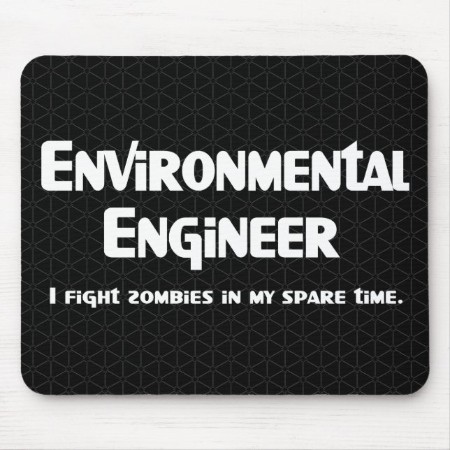 Tapis De Souris Ingénieur de l'environnement Zombie Fighter (Devant)