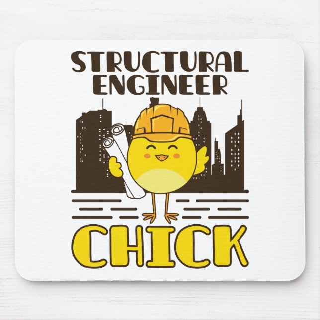 Tapis De Souris Ingénieur structurel Chick Ingénieur civil (Devant)