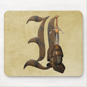 Tapis De Souris Initiale rouillée I de chevaliers
