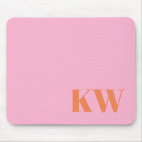 Initiales Monogramme Personnalisées Rose Orange Mo