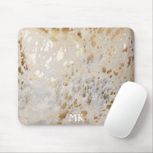 Tapis De Souris Initiales monogrammes Vachet d'or Imprimer en méta