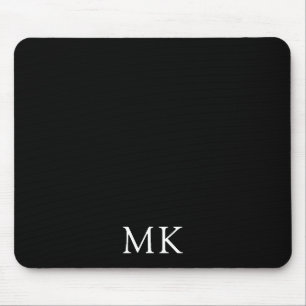 Tapis De Souris Initiales personnalisées de Monogrammes Noirs