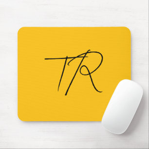 Tapis De Souris Initiales personnalisées typographiques simples mi