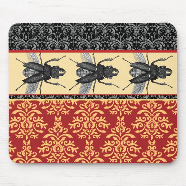 Tapis De Souris Insectes sur le brocard - damassé élégante, (Devant)