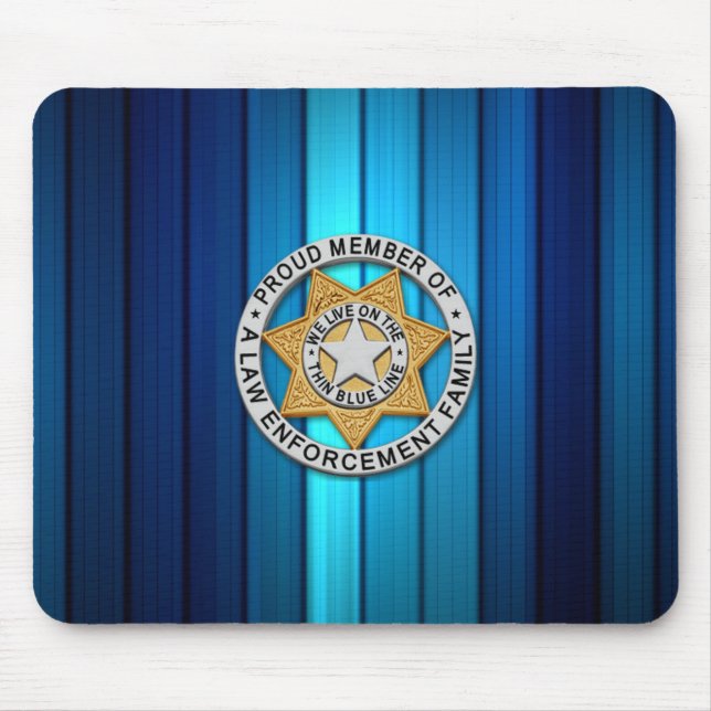 Tapis De Souris Insigne de ligne bleue mince (Devant)