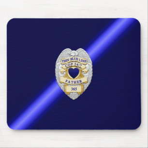 Tapis De Souris Insigne de ligne bleue mince