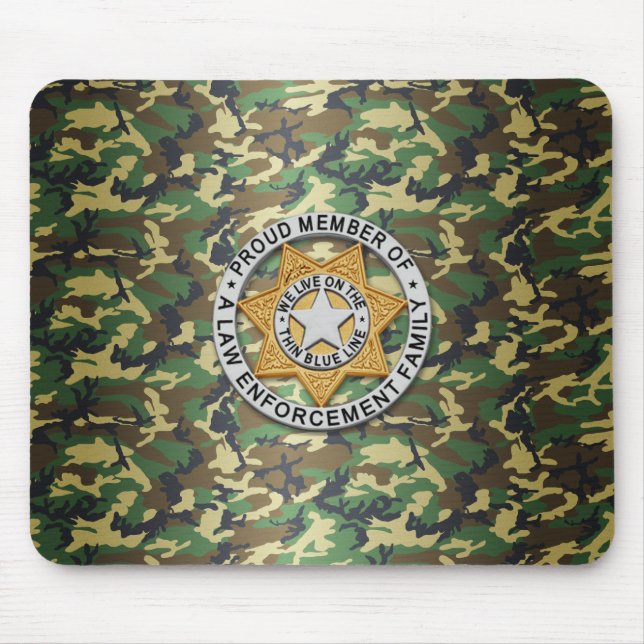 Tapis De Souris Insigne de ligne bleue mince (Devant)