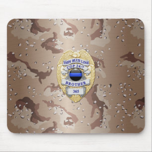 Tapis De Souris Insigne de ligne bleue mince