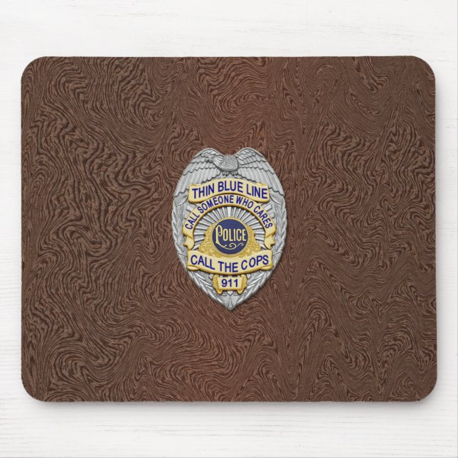 Tapis De Souris Insigne de ligne bleue mince (Devant)