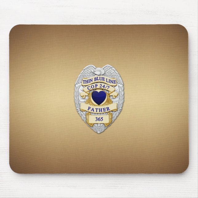 Tapis De Souris Insigne de ligne bleue mince (Devant)