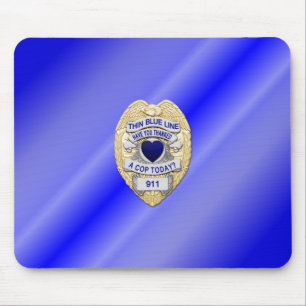 Tapis De Souris Insigne de ligne bleue mince