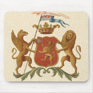 Tapis De Souris Insigne héraldique majestueux avec le griffon et