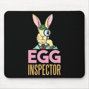 Tapis De Souris Inspecteur des oeufs Lapin de Pâques Funny Lapin l