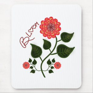 Tapis De Souris Inspiration florale de l'art folklorique "Bloom"