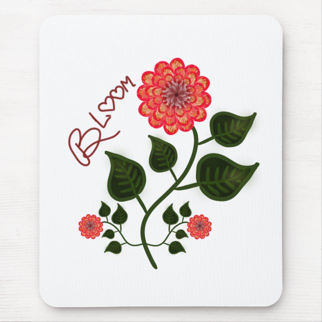 Tapis De Souris Inspiration florale de l'art folklorique "Bloom" (Devant)