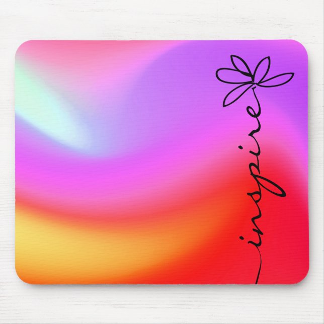 Tapis De Souris INSPIRE texte sur le néon abstrait (Devant)