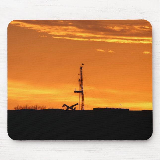Tapis De Souris Installation de Workover au coucher du soleil (Devant)