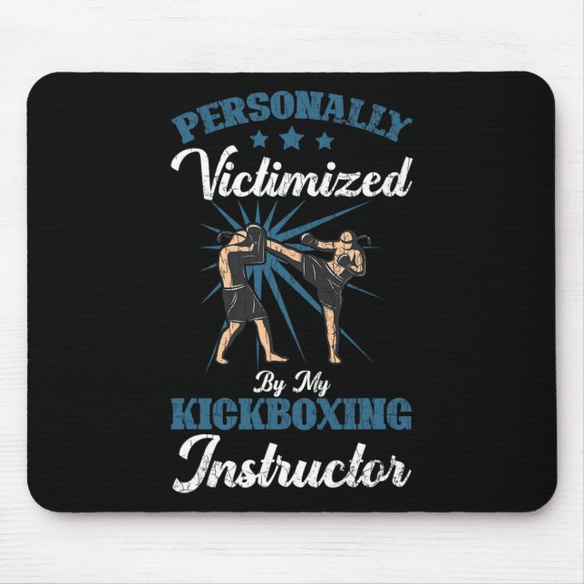 Tapis De Souris Instructeur de kickboxing Kick Boxer drôle Boxe Gr (Devant)