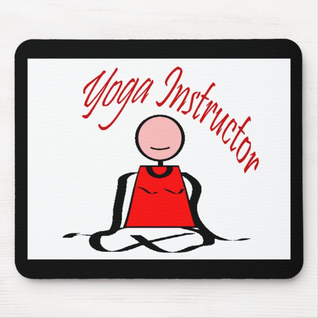 Tapis De Souris Instructeur de yoga---Chiffre de bâton de position (Devant)