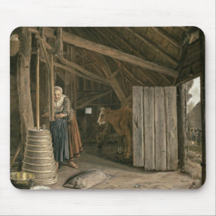 Tapis De Souris Intérieur de grange avec du beurre de barattage d