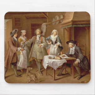 Tapis De Souris Intérieur d'une cuisine avec des figures goûtant
