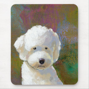 Tapis De Souris Intitulé : Je pense cela - le chien blanc adorabl