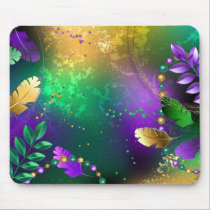 Tapis De Souris Iridescente mardi gras arrière - plan avec perles