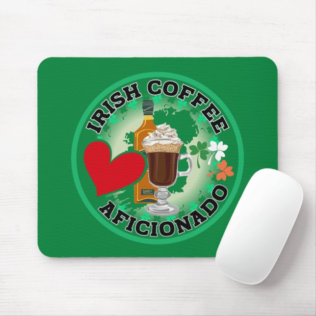 Tapis De Souris Irish Coffee Aficionado, (Avec souris)