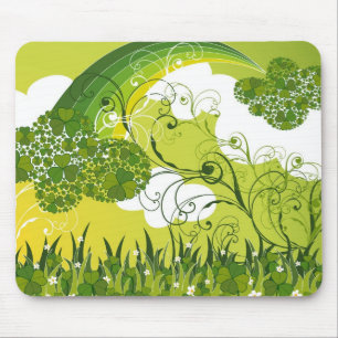 Tapis De Souris Irlandais chanceux de shamrock de trèfles du jour