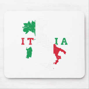 Tapis De Souris Italie Carte italienne Drapeau Fierté Cadeau Patri