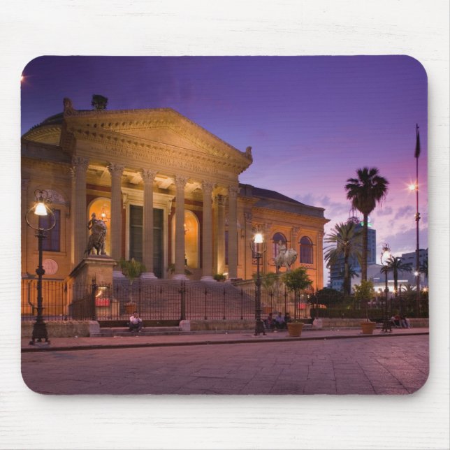 Tapis De Souris Italie, Sicile, Palerme, Théâtre Massimo Opera (Devant)