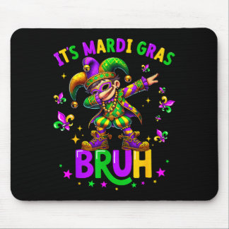 Tapis De Souris It's Mardi Gras Bruh Dabbing Leprechaun Jester New