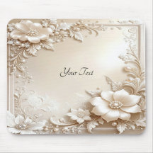 Ivory Flowers Mousepad