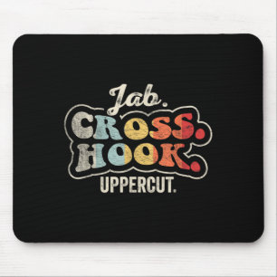 Tapis De Souris Jab Cross Hook Uppercut Boxe Rétro Vintage