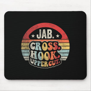 Tapis De Souris Jab Cross Hook Uppercut Boxe Rétro Vintage