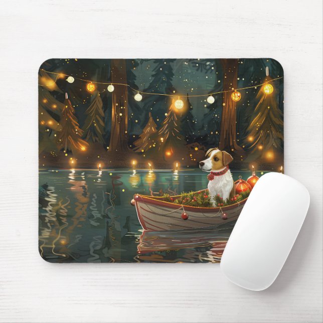 Tapis De Souris Jack Russell Christmas Festive Voyage (Avec souris)