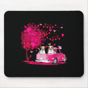 Tapis De Souris Jack Russell Couple Camion Joyeuse Saint-Valentin