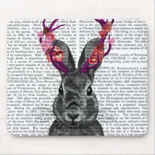 Tapis De Souris Jackalope avec Antlers roses