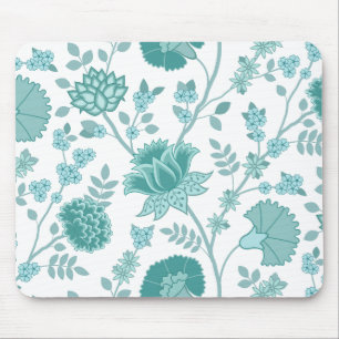 Tapis De Souris Jacobean Floral Big Motif Tee sur blanc